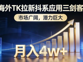 海外TK拉新抖系应用三剑客,市场广阔,潜力巨大,月入1w+