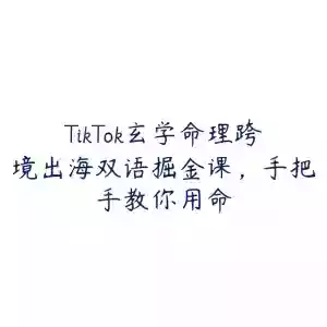 TikTok玄学命理跨境出海双语掘金课,手把手教你用命