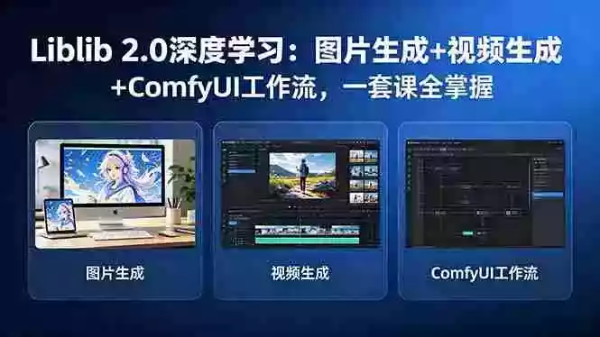Liblib 2.0深度学习:图片生成+视频生成+ComfyUI工作流,一套课全掌握
