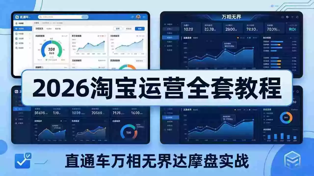 2026淘宝运营全套教程(更新5月8日)，直通车万相无界达摩盘实战，从基础到进阶提升流量转化
