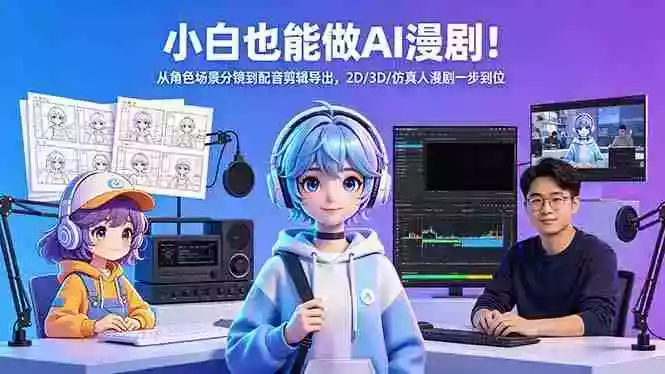 小白也能做AI漫剧！从角色场景分镜到配音剪辑导出，2D/3D/仿真人漫剧一步到位