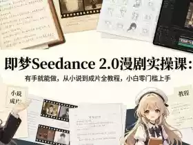 即梦Seedance 2.0漫剧实操课：有手就能做，从小说到成片全教程，小白零门槛上手